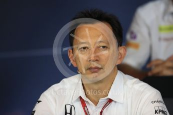 World © Octane Photographic Ltd. F1 Austrian GP FIA Personnel Press Conference, Red Bull Ring, Spielberg, Austria. Friday 1st July 2016. Yusuke Hasegawa – Honda Head of Formula 1Project. Digital Ref :1602LB1D6736