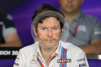 World © Octane Photographic Ltd. F1 Austrian GP FIA Personnel Press Conference, Red Bull Ring, Spielberg, Austria. Friday 1st July 2016. Rob Smedley - Williams Martini Racing Head of Vehicle Performance. Digital Ref :1602LB1D6740
