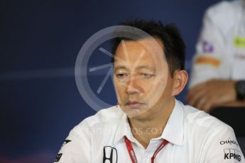 World © Octane Photographic Ltd. F1 Austrian GP FIA Personnel Press Conference, Red Bull Ring, Spielberg, Austria. Friday 1st July 2016. Yusuke Hasegawa – Honda Head of Formula 1Project. Digital Ref :1602LB1D6765