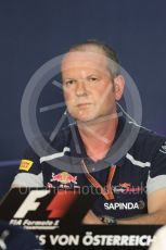 World © Octane Photographic Ltd. F1 Austrian GP FIA Personnel Press Conference, Red Bull Ring, Spielberg, Austria. Friday 1st July 2016. Graham Watson - Scuderia Toro Rosso Team Manager. Digital Ref :1602LB1D6788