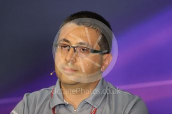 World © Octane Photographic Ltd. F1 Austrian GP FIA Personnel Press Conference, Red Bull Ring, Spielberg, Austria. Friday 1st July 2016. Luca Furbatto - Manor Racing Chief Designer. Digital Ref :1602LB1D6809