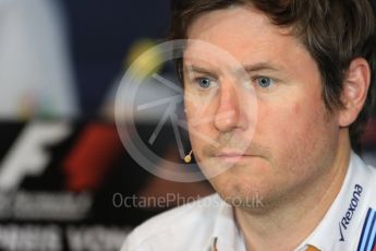 World © Octane Photographic Ltd. F1 Austrian GP FIA Personnel Press Conference, Red Bull Ring, Spielberg, Austria. Friday 1st July 2016. Rob Smedley - Williams Martini Racing Head of Vehicle Performance. Digital Ref :1602LB1D6817