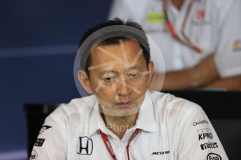 World © Octane Photographic Ltd. F1 Austrian GP FIA Personnel Press Conference, Red Bull Ring, Spielberg, Austria. Friday 1st July 2016. Yusuke Hasegawa – Honda Head of Formula 1Project. Digital Ref :1602LB1D6828