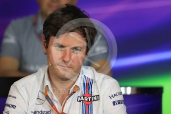 World © Octane Photographic Ltd. F1 Austrian GP FIA Personnel Press Conference, Red Bull Ring, Spielberg, Austria. Friday 1st July 2016. Rob Smedley - Williams Martini Racing Head of Vehicle Performance. Digital Ref :1602LB1D6851