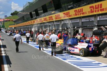 World © Octane Photographic Ltd. The pitlane after team setup. Friday 1st July 2016, GP2 Practice, Red Bull Ring, Spielberg, Austria. Digital Ref : 1599CB5D2934