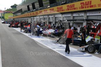 World © Octane Photographic Ltd. Pitlane before the session starts. Friday 1st July 2016, GP3 Practice, Red Bull Ring, Spielberg, Austria. Digital Ref : 1603LB1D5778