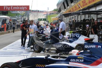 World © Octane Photographic Ltd. Pitlane before the session starts. Friday 1st July 2016, GP3 Practice, Red Bull Ring, Spielberg, Austria. Digital Ref : 1603LB1D5782