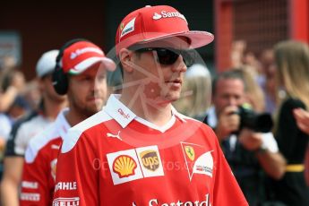 World © Octane Photographic Ltd. Scuderia Ferrari SF16-H – Kimi Raikkonen. Sunday 28th August 2016, F1 Belgian GP Driver Parade, Spa-Francorchamps, Belgium. Digital Ref : 1691LB1D2061