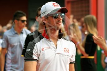 World © Octane Photographic Ltd. Haas F1 Team VF-16 – Romain Grosjean. Sunday 28th August 2016, F1 Belgian GP Driver Parade, Spa-Francorchamps, Belgium. Digital Ref : 1691LB1D2073