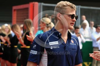 World © Octane Photographic Ltd. Sauber F1 Team C35 – Marcus Ericsson. Sunday 28th August 2016, F1 Belgian GP Driver Parade, Spa-Francorchamps, Belgium. Digital Ref : 1691LB1D2124