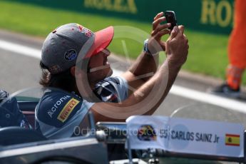 World © Octane Photographic Ltd. Scuderia Toro Rosso STR11 – Carlos Sainz. Sunday 28th August 2016, F1 Belgian GP Driver Parade, Spa-Francorchamps, Belgium. Digital Ref : 1691LB1D2148