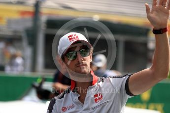 World © Octane Photographic Ltd. Haas F1 Team VF-16 – Romain Grosjean. Sunday 28th August 2016, F1 Belgian GP Driver Parade, Spa-Francorchamps, Belgium. Digital Ref : 1691LB1D2166