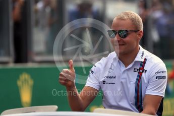 World © Octane Photographic Ltd. Williams Martini Racing, Williams Mercedes FW38 – Valtteri Bottas. Sunday 28th August 2016, F1 Belgian GP Driver Parade, Spa-Francorchamps, Belgium. Digital Ref : 1691LB1D2176