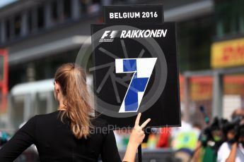 World © Octane Photographic Ltd. Scuderia Ferrari SF16-H – Kimi Raikkonen. Sunday 28th August 2016, F1 Belgian GP Grid, Spa-Francorchamps, Belgium. Digital Ref : 1691LB1D2260