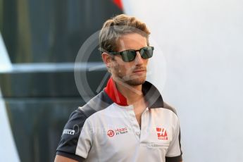 World © Octane Photographic Ltd. Haas F1 Team – Romain Grosjean. Friday 26th August 2016, F1 Belgian GP Paddock, Spa-Francorchamps, Belgium. Digital Ref : 1679LB1D6153