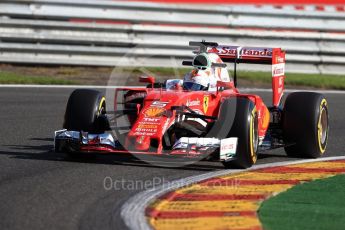 World © Octane Photographic Ltd. Scuderia Ferrari SF16-H – Sebastian Vettel. Friday 26th August 2016, F1 Belgian GP Practice 1, Spa-Francorchamps, Belgium. Digital Ref : 1680LB1D6221