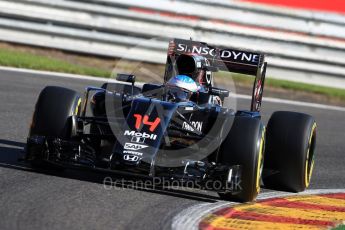 World © Octane Photographic Ltd. McLaren Honda MP4-31 – Fernando Alonso. Friday 26th August 2016, F1 Belgian GP Practice 1, Spa-Francorchamps, Belgium. Digital Ref : 1680LB1D6335