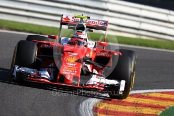 World © Octane Photographic Ltd. Scuderia Ferrari SF16-H – Kimi Raikkonen. Friday 26th August 2016, F1 Belgian GP Practice 1, Spa-Francorchamps, Belgium. Digital Ref : 1680LB1D6461