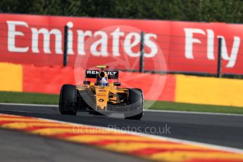 World © Octane Photographic Ltd. Renault Sport F1 Team RS16 – Jolyon Palmer. Friday 26th August 2016, F1 Belgian GP Practice 1, Spa-Francorchamps, Belgium. Digital Ref : 1680LB1D6480