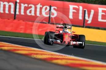 World © Octane Photographic Ltd. Scuderia Ferrari SF16-H – Sebastian Vettel. Friday 26th August 2016, F1 Belgian GP Practice 1, Spa-Francorchamps, Belgium. Digital Ref : 1680LB1D6507