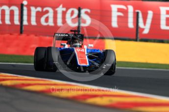 World © Octane Photographic Ltd. Manor Racing MRT05 - Pascal Wehrlein. Friday 26th August 2016, F1 Belgian GP Practice 1, Spa-Francorchamps, Belgium. Digital Ref : 1680LB1D6524