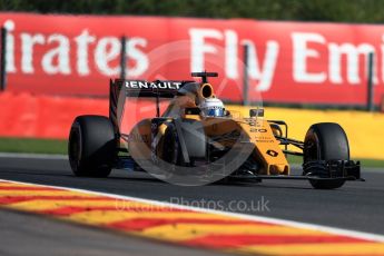 World © Octane Photographic Ltd. Renault Sport F1 Team RS16 - Kevin Magnussen. Friday 26th August 2016, F1 Belgian GP Practice 1, Spa-Francorchamps, Belgium. Digital Ref : 1680LB1D6544