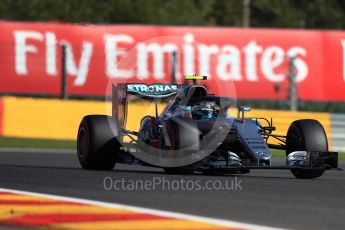 World © Octane Photographic Ltd. Mercedes AMG Petronas W07 Hybrid – Nico Rosberg with Halo device. Friday 26th August 2016, F1 Belgian GP Practice 1, Spa-Francorchamps, Belgium. Digital Ref : 1680LB1D6557