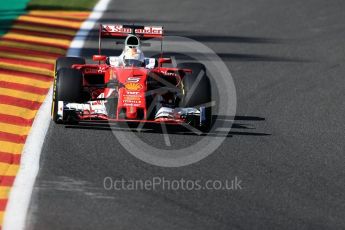 World © Octane Photographic Ltd. Scuderia Ferrari SF16-H – Sebastian Vettel. Friday 26th August 2016, F1 Belgian GP Practice 1, Spa-Francorchamps, Belgium. Digital Ref : 1680LB1D6874