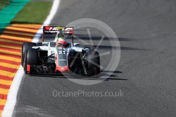 World © Octane Photographic Ltd. Haas F1 Team VF-16 - Esteban Gutierrez. Friday 26th August 2016, F1 Belgian GP Practice 1, Spa-Francorchamps, Belgium. Digital Ref : 1680LB1D6888
