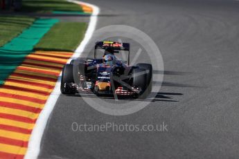 World © Octane Photographic Ltd. Scuderia Toro Rosso STR11 – Carlos Sainz. Friday 26th August 2016, F1 Belgian GP Practice 1, Spa-Francorchamps, Belgium. Digital Ref : 1680LB1D7017