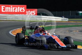 World © Octane Photographic Ltd. Manor Racing MRT05 – Esteban Ocon. Friday 26th August 2016, F1 Belgian GP Practice 1, Spa-Francorchamps, Belgium. Digital Ref : 1680LB2D3393