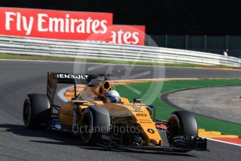 World © Octane Photographic Ltd. Renault Sport F1 Team RS16 - Kevin Magnussen. Friday 26th August 2016, F1 Belgian GP Practice 1, Spa-Francorchamps, Belgium. Digital Ref : 1680LB2D3412