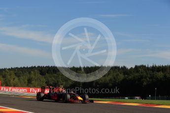 World © Octane Photographic Ltd. Red Bull Racing RB12 – Max Verstappen. Friday 26th August 2016, F1 Belgian GP Practice 1, Spa-Francorchamps, Belgium. Digital Ref : 1680LB2D3436
