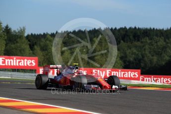 World © Octane Photographic Ltd. Scuderia Ferrari SF16-H – Kimi Raikkonen. Friday 26th August 2016, F1 Belgian GP Practice 1, Spa-Francorchamps, Belgium. Digital Ref : 1680LB2D3444