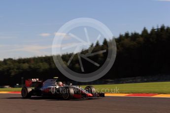 World © Octane Photographic Ltd. Haas F1 Team VF-16 - Esteban Gutierrez. Friday 26th August 2016, F1 Belgian GP Practice 1, Spa-Francorchamps, Belgium. Digital Ref : 1680LB2D3457