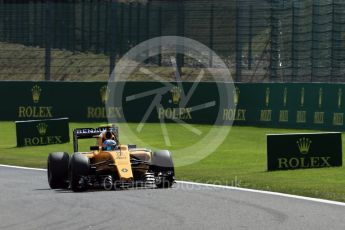 World © Octane Photographic Ltd. Renault Sport F1 Team RS16 – Jolyon Palmer. Friday 26th August 2016, F1 Belgian GP Practice 2, Spa-Francorchamps, Belgium. Digital Ref : 1681LB1D7076