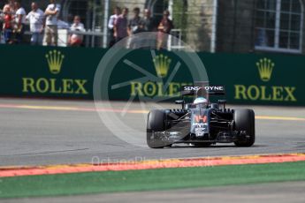 World © Octane Photographic Ltd. McLaren Honda MP4-31 – Fernando Alonso. Friday 26th August 2016, F1 Belgian GP Practice 2, Spa-Francorchamps, Belgium. Digital Ref : 1681LB1D7284