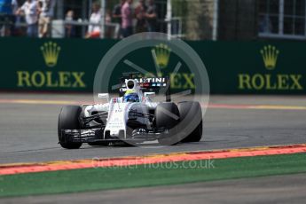 World © Octane Photographic Ltd. Williams Martini Racing, Williams Mercedes FW38 – Felipe Massa. Friday 26th August 2016, F1 Belgian GP Practice 2, Spa-Francorchamps, Belgium. Digital Ref : 1681LB1D7348