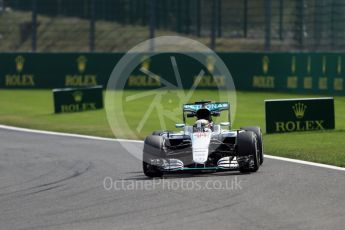 World © Octane Photographic Ltd. Mercedes AMG Petronas W07 Hybrid – Lewis Hamilton. Friday 26th August 2016, F1 Belgian GP Practice 2, Spa-Francorchamps, Belgium. Digital Ref : 1681LB1D7647