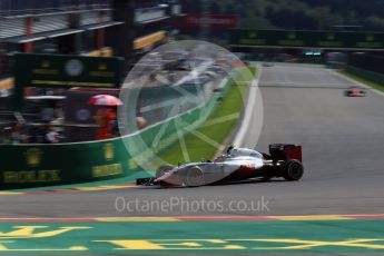 World © Octane Photographic Ltd. Haas F1 Team VF-16 - Esteban Gutierrez. Friday 26th August 2016, F1 Belgian GP Practice 2, Spa-Francorchamps, Belgium. Digital Ref : 1681LB2D3765