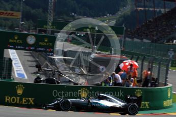World © Octane Photographic Ltd. Mercedes AMG Petronas W07 Hybrid – Lewis Hamilton. Friday 26th August 2016, F1 Belgian GP Practice 2, Spa-Francorchamps, Belgium. Digital Ref : 1681LB2D3854