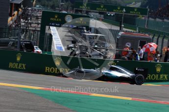 World © Octane Photographic Ltd. Mercedes AMG Petronas W07 Hybrid – Lewis Hamilton. Friday 26th August 2016, F1 Belgian GP Practice 2, Spa-Francorchamps, Belgium. Digital Ref : 1681LB2D3878