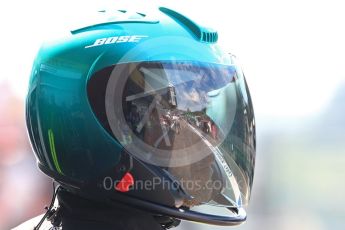 World © Octane Photographic Ltd. Mercedes AMG Petronas team head gear. Saturday 27th August 2016, F1 Belgian GP Practice 3, Spa-Francorchamps, Belgium. Digital Ref : 1687LB1D9604