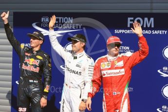 World © Octane Photographic Ltd. Mercedes AMG Petronas W07 Hybrid – Nico Rosberg, Red Bull Racing RB12 – Max Verstappen and Scuderia Ferrari SF16-H – Kimi Raikkonen. Saturday 27th August 2016, F1 Belgian GP Qualifying, Spa-Francorchamps, Belgium. Digital Ref : 1688LB1D0515