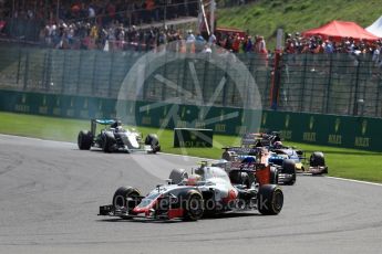World © Octane Photographic Ltd. Haas F1 Team VF-16 - Esteban Gutierrez. Sunday 28th August 2016, F1 Belgian GP Race, Spa-Francorchamps, Belgium. Digital Ref : 1692LB1D2621