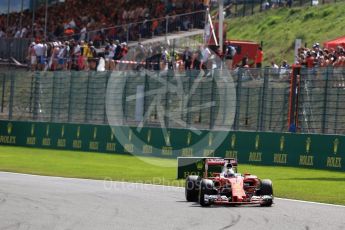 World © Octane Photographic Ltd. Scuderia Ferrari SF16-H – Sebastian Vettel. Sunday 28th August 2016, F1 Belgian GP Race, Spa-Francorchamps, Belgium. Digital Ref : 1692LB2D4793