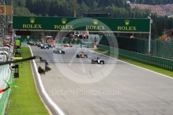 World © Octane Photographic Ltd. Mercedes AMG Petronas W07 Hybrid – Nico Rosberg leads after restart. Sunday 28th August 2016, F1 Belgian GP Race, Spa-Francorchamps, Belgium. Digital Ref: 1692LB2D5087