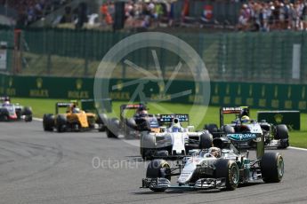 World © Octane Photographic Ltd. Mercedes AMG Petronas W07 Hybrid – Lewis Hamilton. Sunday 28th August 2016, F1 Belgian GP Race, Spa-Francorchamps, Belgium. Digital Ref : 1692LB2D5117