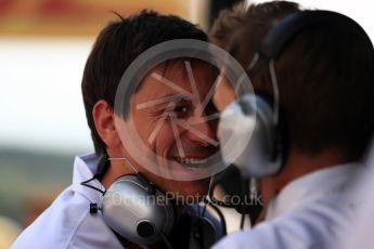 World © Octane Photographic Ltd. Mercedes AMG Petronas - Toto Wolff. Sunday 28th August 2016, F1 Belgian GP Race Podium, Spa-Francorchamps, Belgium. Digital Ref : 1693LB1D2765