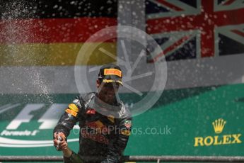 World © Octane Photographic Ltd. Red Bull Racing – Daniel Ricciardo. Sunday 28th August 2016, F1 Belgian GP Race Podium, Spa-Francorchamps, Belgium. Digital Ref : 1693LB1D3193